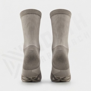 Crew <b>Socks</b> Solid Gray Knitted Breathable Polyester Spandex <b>Running</b> Athletic Summer Adults Regular Style - Product Image 2
