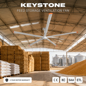 พัดลม HVLS ป้องกันการกัดกร่อน Keystone สำหรับการระบายอากาศรอบทิศทางในโรงเก็บหญ้าแห้งและบ่อเก็บอาหารสัตว์ - Product Image 1