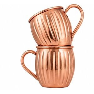 Mug à Moscow Mule en cuivre artisanal en forme de citrouille, tasse à cocktail en cuivre pur festonnée pour bière fraîche et articles de bar - Product Image 1
