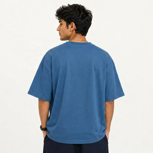 Camiseta de Algodón y Fibra de Bambú para Hombre, Talla Grande, Cuello Redondo, Manga Corta, Estilo Casual, Jersey con Relieve Frontal, Secado Rápido, Ecológica - Product Image 4