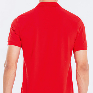 Polo de Piqué de Algodón Rojo de Manga Corta para Hombre, de Alta Calidad, Color Sólido, Corte Regular Informal, Diseño Transpirable - Product Image 6