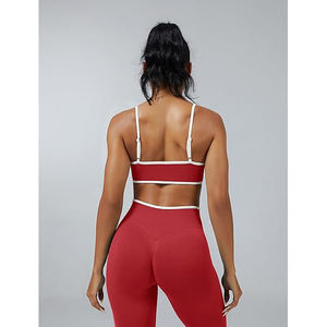 Seamless <b>Women</b> Yoga Set High Waisted <b>Leggings</b> and Sports Bra Two Piece Workout Gym Fitness Activewear for Wholesale - Product Image 3