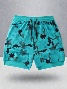 Custom Made Men's 2-in-1 Running Gym Shorts Solid Pattern Quick Dry 5'' Sports Athletic Shorts with Pockets and Liner - Product Image 4