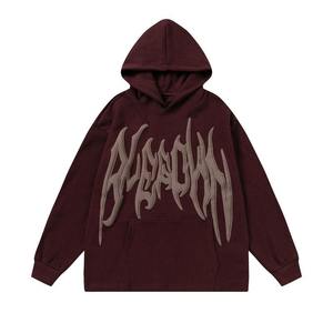 เสื้อฮู้ดซิปเต็มตัวผ้าฟลีซคอตตอน 100% พิมพ์ลายสกรีน สตรีทแวร์ มีกระเป๋า โลโก้สั่งทำได้ เนื้อผ้าหนา ทรงโอเวอร์ไซส์ ระบายอากาศได้ดี - Product Image 3