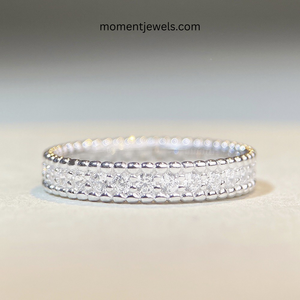 Bague ronde en argent sterling 925 pour femmes, incrustation de zircon, plaqué platine, hypoallergénique, bijoux à porter tous les jours, 3g - Product Image 2