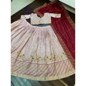 Ropa de boda de diseñador Trabajo de bordado hermoso Lehenga Choli - Product Image 4