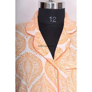 เดรสเชิ้ตยาวผ้าฝ้ายแท้ 100% พิมพ์ลายบล็อกด้านหน้า คอวี แขน 3/4 ติดกระดุมด้านหน้า สไตล์เซ็กซี่เข้ารูปทรงบอดี้คอน เหมาะสำหรับงานกลางคืนหรืองานทางการ - Product Image 2