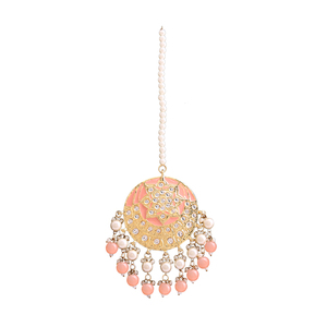 Tikka classique de style Bollywood indien en Kundan avec placage or, bijou de front tendance pour filles et femmes - Product Image 3