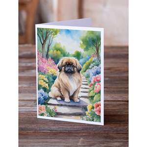 Pekingese การ์ดอวยพร A7เส้นทางฤดูใบไม้ผลิแปลกๆ, การ์ดเปล่า8ใบพร้อม5x7ขนาดซองจดหมาย - Product Image 2