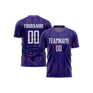 Conjunto de Uniforme de Fútbol Sublimado Personalizado, 100% Poliéster Transpirable, Cuello en V, Manga Corta, Pantalones Cortos Azules y Negros, Absorbe la Humedad - Product Image 4