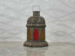 Brass & Red Glass Lantern | Handmade Engraved <b>Candle</b> Lantern | Ramadan Eid Islamic Decor | Small <b>Large</b> or Set of 2 - Product Image 5