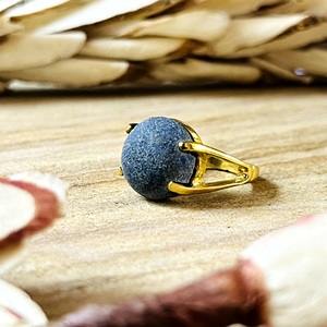 Market Favorite Minimalist <b>Lapis</b> <b>Ring</b> Boho Brass Band Women 18k Gold Plated Chic Solitaire Elegant Statement Wholesale/OEM/ODM - Product Image 5