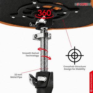 5 Core Iron + PU Leather Keyboard Instrument <b>Stand</b> Padded 4.5" Pressure Relief Ergonomic Swivel Adjustable 25.5 Inch <b>Music</b> - Product Image 4