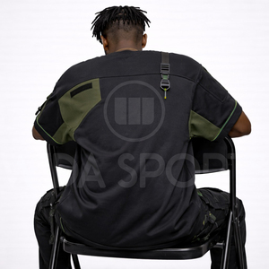 Premium Men's Half Sleeve Solid Color Oversized Streetwear Multi-Pocket Tech Wear Long T-Shirt 100% Cotton Breathable Quick Dry - Product Image 6