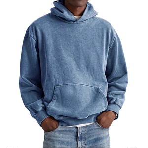 Sweat à capuche personnalisé pour homme, délavé à l'acide, épaules tombantes, effet soleil, coupe oversize, 480 g/m², en coton épais vierge - Product Image 4