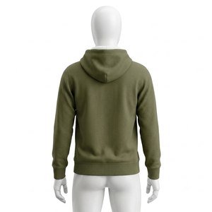 Sudadera con Capucha Verde Oliva para Hombre, Corte Regular, Tejido de Algodón, Informal, con Bolsillo Delantero, para Otoño - Product Image 2