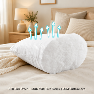 White Solid Rectangle <b>Neck</b> <b>Pillow</b> 100% Cotton Hypoallergenic Eco-Friendly Breathable OEM ODM Certified 500pcs MOQ Modern - Product Image 5