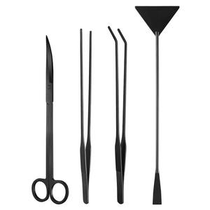 Pinzas para peces de acero inoxidable, kit de herramientas de limpieza para acuarios, pinzas largas de acero inoxidable para peceras, kit de red de agarre. - Product Image 1