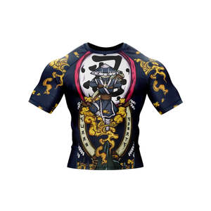 Vente en gros de rashguard de Jiu Jitsu Bjj personnalisé avec logo imprimé en 3D pour hommes, t-shirt de compression respirant Spiderman UPF50+ à manches courtes - Product Image 3