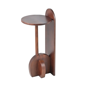 Table d'appoint en bois moderne, table ronde sculpturale, table d'appoint autoportante pour salon, chambre à coucher, décoration intérieure - Product Image 3
