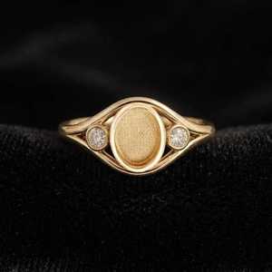 Anillo de Plata de Ley 925 con Bisel Ovalado de 8x6mm para Engaste de Circonita Cúbica, Anillo de Compromiso Vintage, Base para Joyería DIY con Resina, Anillo Conmemorativo para Cenizas - Product Image 3