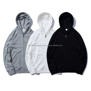 Oem Custom Streetwear unisexe sweat à capuche zippé surdimensionné uni 100% coton de haute qualité sweat à capuche en éponge française avec fermeture éclair - Product Image 1