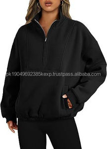 Sweatshirts à col rond pour femmes Sweatshirts à capuche avec fermeture à glissière Sweaters d'hiver avec logo personnalisé Vêtements à capuche décontractés pour filles - Product Image 3