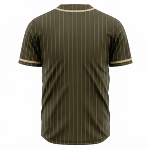 Camiseta de Béisbol para Hombre, a Rayas, con Botones, Manga Corta, Transpirable, de Poliéster, Uniforme, para Adultos, Todas las Temporadas, Personalizable para Equipos - Product Image 4