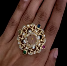 Elegante anillo de dedo de moda con circón brillante para ropa de fiesta para mujeres y niñas para bodas hecho de latón - Product Image 2