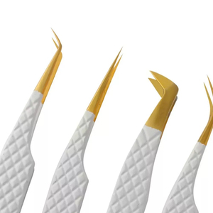 Pinzas de Acero Inoxidable para Pestañas, Estilo Japonés, con Logotipo Personalizado, Punta Suave, Agarre Nano, Antiestáticas y Duraderas para Extensiones de Pestañas - Product Image 3