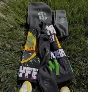 ชุดเซ็ตแทรคสูทสองชิ้นแบบสตรีทแวร์ผ้าฝ้าย 100% ทรงโอเวอร์ไซส์ หนานุ่ม สไตล์ดิสเทรส แอซิดวอช พร้อมปักลายปะติดแบบแอพพลิเคชั่น รับผลิตตามแบบ OEM - Product Image 5