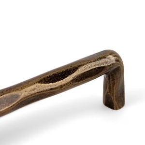 Antique Brass Iron Cabinet Handle Wavy Drawer Pull <b>Rustic</b> Kitchen Hardware <b>Door</b> Handle - Product Image 2