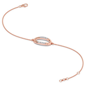 Interlocking Round Loop Diamond Accent <b>Bangle</b> <b>Bracelet</b> - Product Image 3