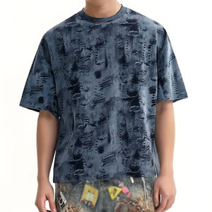 เสื้อยืดโอเวอร์ไซส์คุณภาพสูง แขนสั้น ผ้าฝ้าย 100% สำหรับผู้ชาย ทรงหลวม สกรีนโลโก้ตามสั่ง เสื้อยืดโอเวอร์ไซส์สำหรับผู้ชาย - Product Image 1