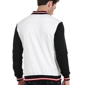 Men's Premium Letterman Jacket Varsity Style <b>Covered</b> <b>Button</b> Closure Knit Trim Breathable Quick Dry Polyester/Cotton Casual - Product Image 3