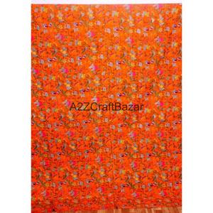 Couverture Kantha réversible vintage faite à la main en coton biologique imprimé floral de haute qualité, écologique, style indien, très vendue pour la maison - Product Image 6