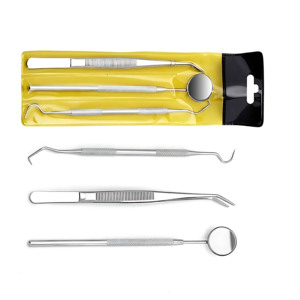Kit Profesional de Higiene Dental, Removedor de Placa, Kit de Examen Dental de 3 Piezas, Espejo, Explorador, Pinzas, Proveedor Mayorista - Product Image 3