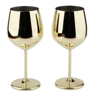 Juego de Copas de Vino de Latón Premium, Copas Doradas, Elegante Vajilla para Bodas, Fiestas, Decoración del Hogar, Colección de Regalos - Product Image 1