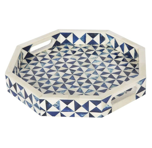 Plateau en os incrusté fait main, écologique, pour centre de table et accessoires de chambre d'hôtel, disponible à la vente - Product Image 1