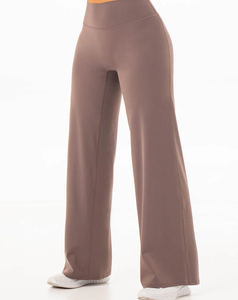 Medium Support Women's Loose Fit Flared Leg Yoga Pant Quick Dry Waterproof Solid <b>Pattern</b> Wholesale Price 180 g - Product Image 1