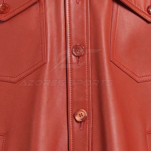 Camisa de Cuero para Hombre, Corte Entallado, Cuero Genuino, Textura Suave, Elegante, Cierre de Botones, Manga Larga, Duradera, Casual, Transpirable, Ecológica - Product Image 6