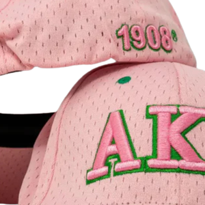 Gorra Deportiva Transpirable de Malla Bordada en Rosa, Verde y Negro con Letras Griegas, Ajustable y Flexible para Mujer, Uso Diario - Product Image 3