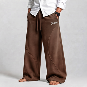กางเกงจ็อกเกอร์ผ้าฝ้ายหนานุ่มพรีเมียมสำหรับผู้ชาย ทรงโอเวอร์ไซส์ สไตล์สตรีทแวร์ พิมพ์โลโก้แบบพัฟฟ์ รับผลิตขายส่ง - Product Image 6