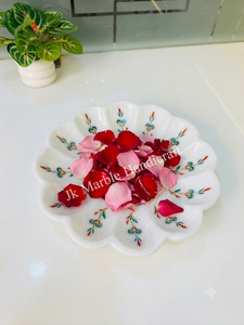 Urli de piedra hecho a mano con diseño floral incrustado para decoración del hogar, venta al por mayor al mejor precio - Product Image 2