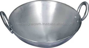 Kadhai in fusione di alluminio con due maniglie fondo tondo aspetto pesante Partner perfetto per le pentole Wok della tua cucina - Product Image 2