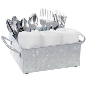 Support à ustensiles rustique en métal galvanisé avec poignée, durable, à 6 compartiments, pour la cuisine - Product Image 6