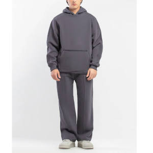 Conjunto Deportivo Personalizado de Alta Calidad con Logotipo, Pantalones Deportivos Anchos y Sudadera con Capucha para Hombre, Conjunto de Pantalones Deportivos de Algodón y Sudadera con Cierre - Product Image 6