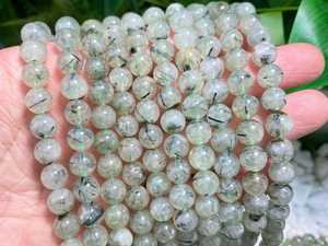 Perles rondes lisses en préhnite naturelle 4mm 6mm 8mm 10mm 12mm, perles de pierres précieuses en vrac pour la fabrication de bijoux - Product Image 3