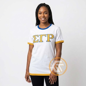 T-shirt Femme GREEK TREASURES Sigma Gamma Rho Sorority en Jersey 100% Coton, Col Rond, Manches Courtes, Respirant pour l'Été – Vente en Gros - Product Image 2