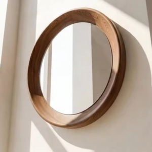 Rustic Round Solid Wood Handmade Contemporary Wall <b>Mirror</b> Large Wooden Framed Entryway Accent <b>Mirror</b> Modern From REHMAN <b>CRAFT</b> - Product Image 4